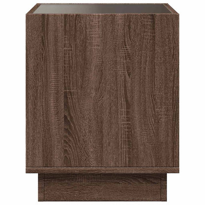 vidaXL Couchtisch mit Infinity-LED Braun Eichen-Optik 50x50x50 cm