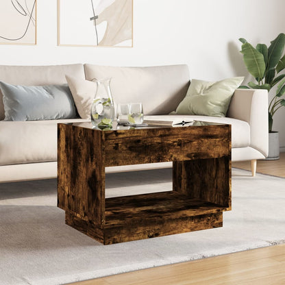 vidaXL Table basse avec LED Infinity chêne fumé 70x50x50 cm