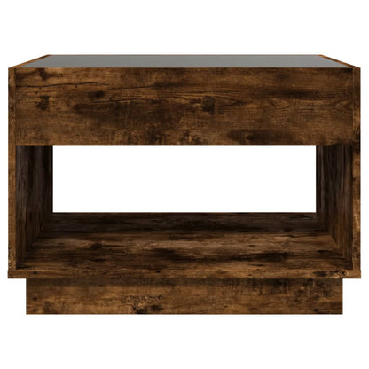 vidaXL Table basse avec LED Infinity chêne fumé 70x50x50 cm