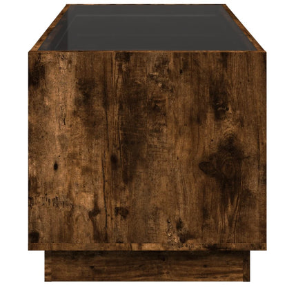 vidaXL Table basse avec LED Infinity chêne fumé 70x50x50 cm
