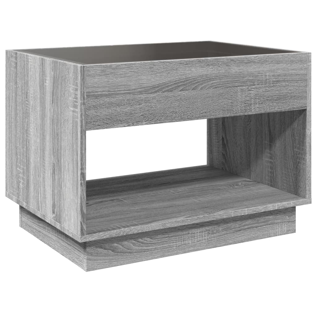 vidaXL Couchtisch mit Infinity-LED Grau Sonoma 70x50x50 cm