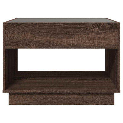 vidaXL Couchtisch mit Infinity-LED Braun Eichen-Optik 70x50x50 cm