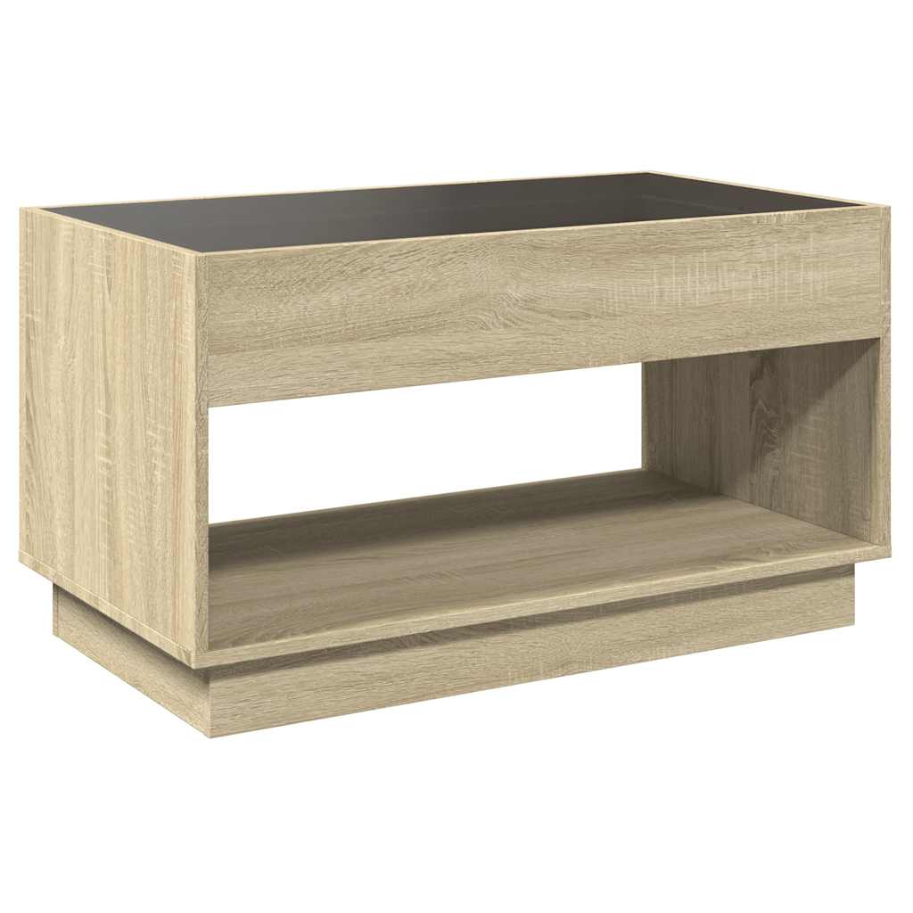 vidaXL Couchtisch mit Infinity-LED Sonoma-Eiche 90x50x50 cm