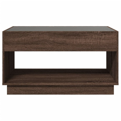 vidaXL Couchtisch mit Infinity-LED Braun Eichen-Optik 90x50x50 cm