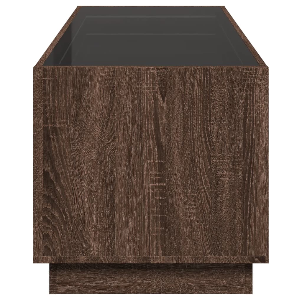 vidaXL Couchtisch mit Infinity-LED Braun Eichen-Optik 90x50x50 cm
