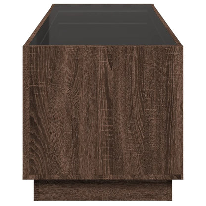 vidaXL Couchtisch mit Infinity-LED Braun Eichen-Optik 90x50x50 cm
