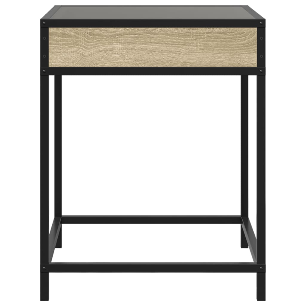 vidaXL Couchtisch mit Infinity-LED Sonoma-Eiche 40x40x51 cm