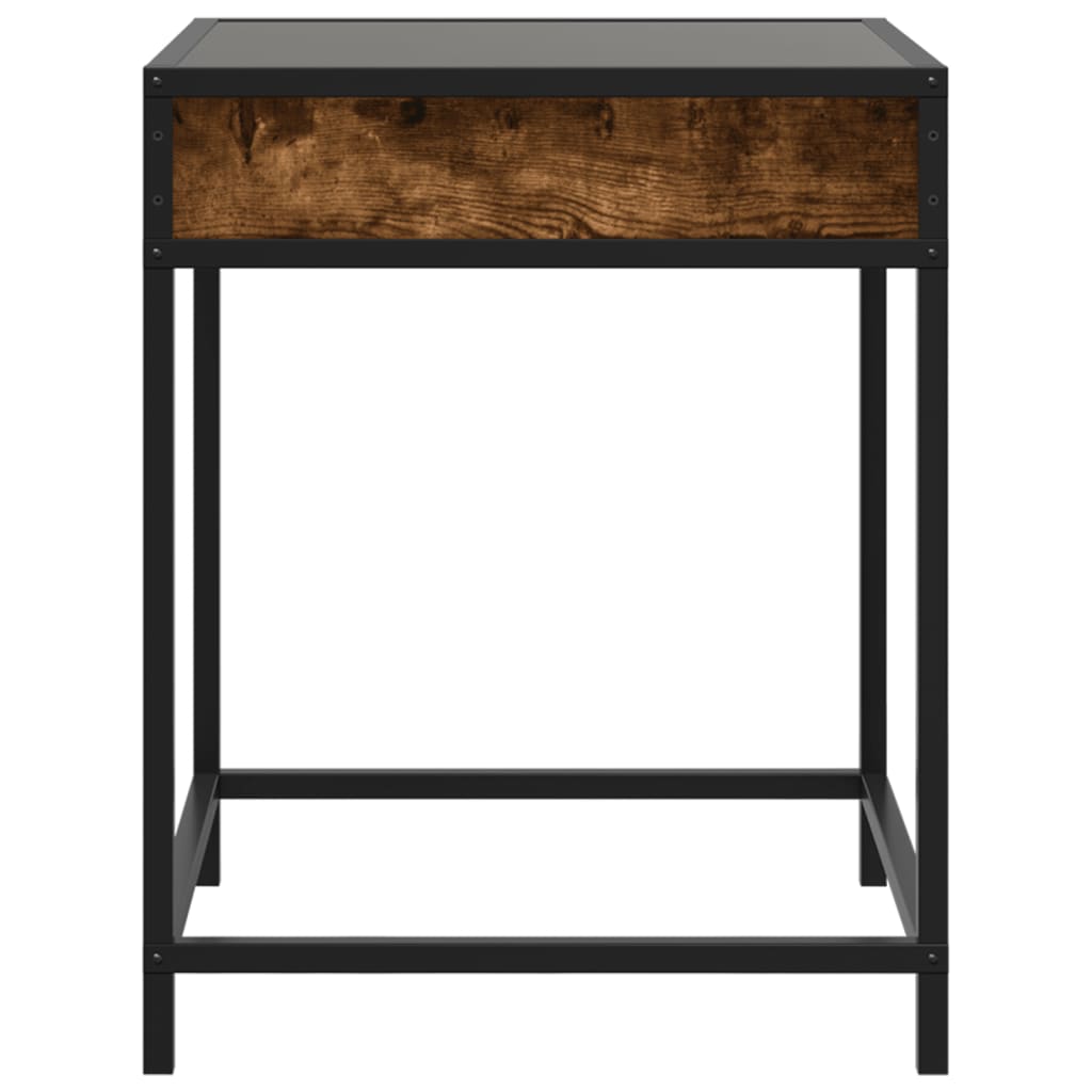 vidaXL Table basse chêne fumé LED Infinity 40x40x51 cm
