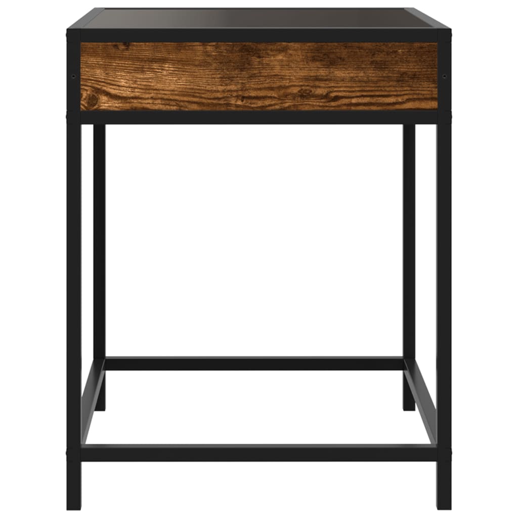 vidaXL Table basse chêne fumé LED Infinity 40x40x51 cm