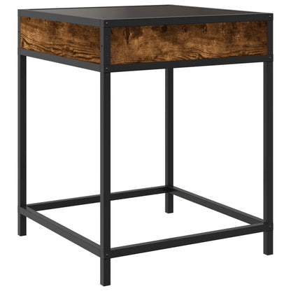 vidaXL Table basse chêne fumé LED Infinity 40x40x51 cm