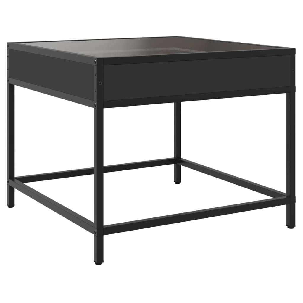 vidaXL Couchtisch mit Infinity-LED Schwarz 50x50x41 cm