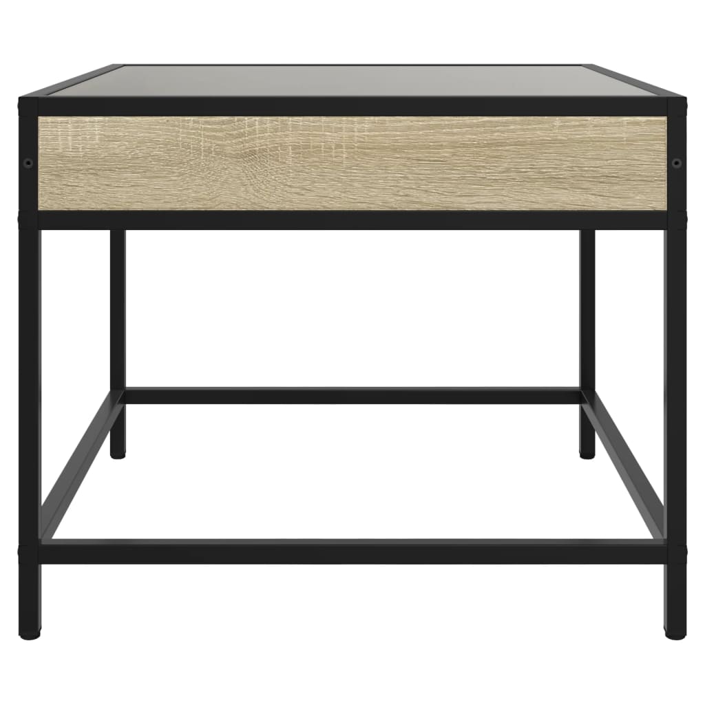 vidaXL Table basse avec LED infini Chêne Sonoma 50x50x41 cm
