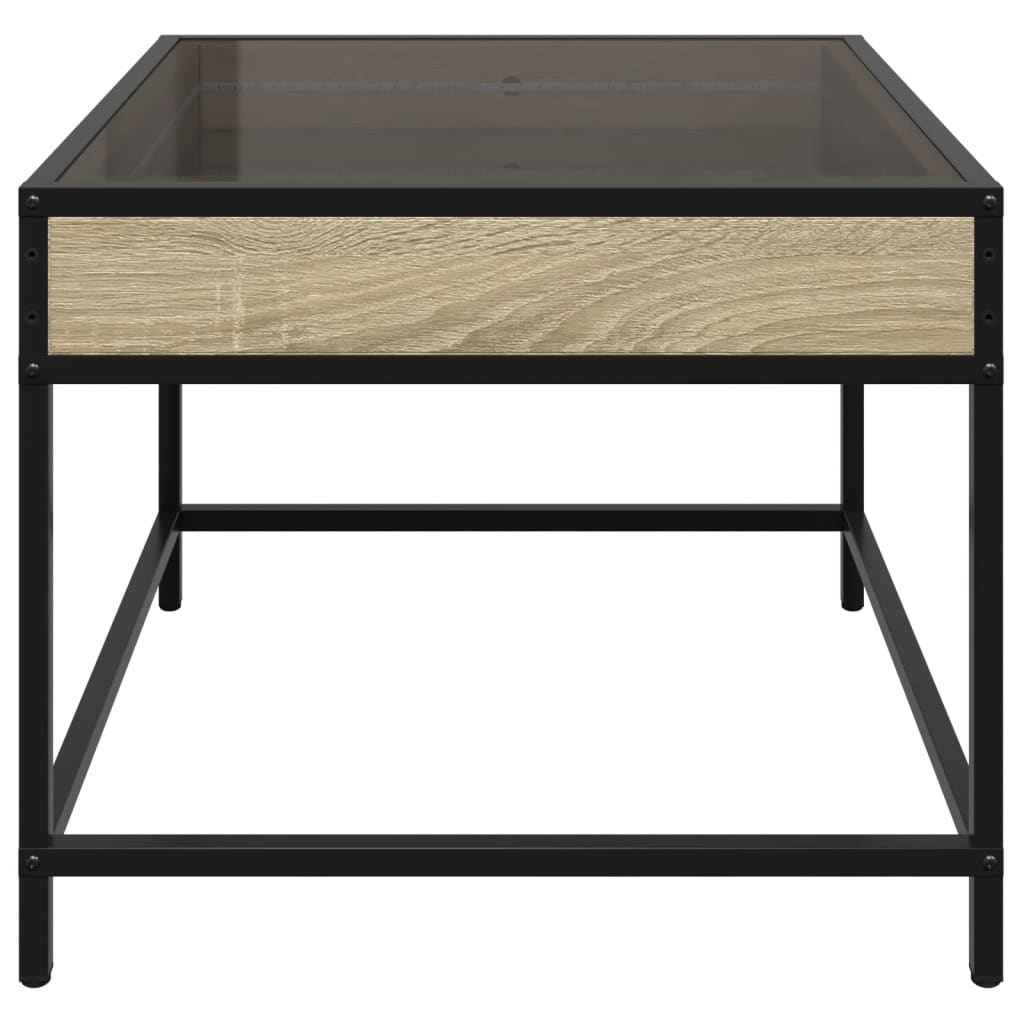 vidaXL Table basse avec LED infini Chêne Sonoma 50x50x41 cm