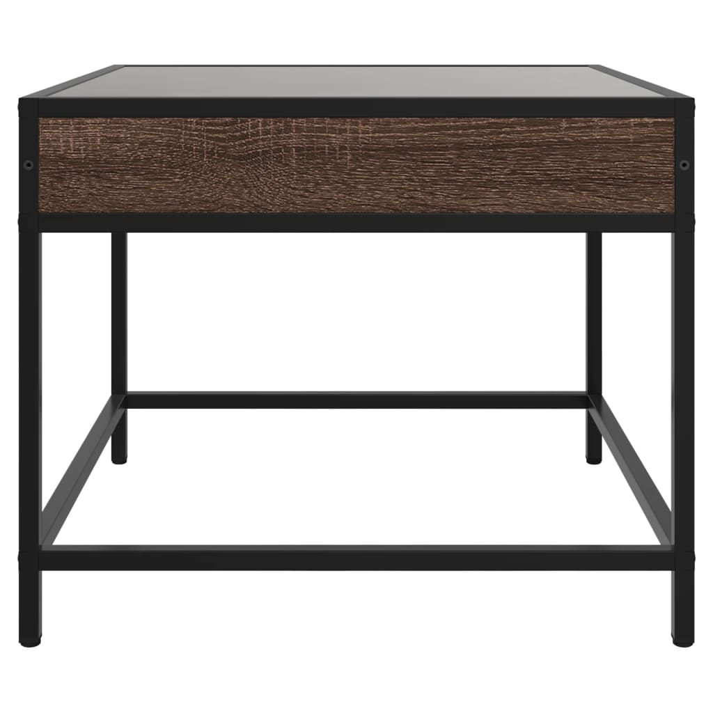 vidaXL Couchtisch mit Infinity-LED Braun Eichen-Optik 50x50x41 cm