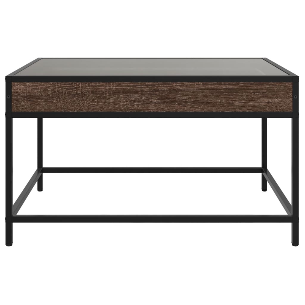 vidaXL Couchtisch mit Infinity-LED Braun Eichen-Optik 70x50x41 cm