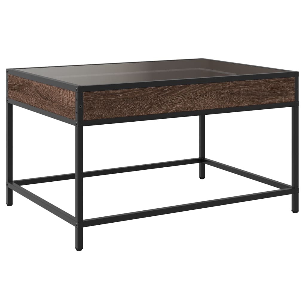 vidaXL Couchtisch mit Infinity-LED Braun Eichen-Optik 70x50x41 cm