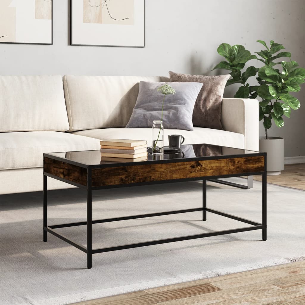 vidaXL Couchtisch mit Infinity-LED Räuchereiche 90x50x41 cm