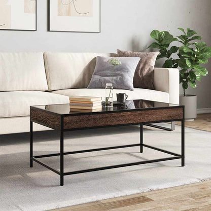 vidaXL Couchtisch mit Infinity-LED Braun Eichen-Optik 90x50x41 cm