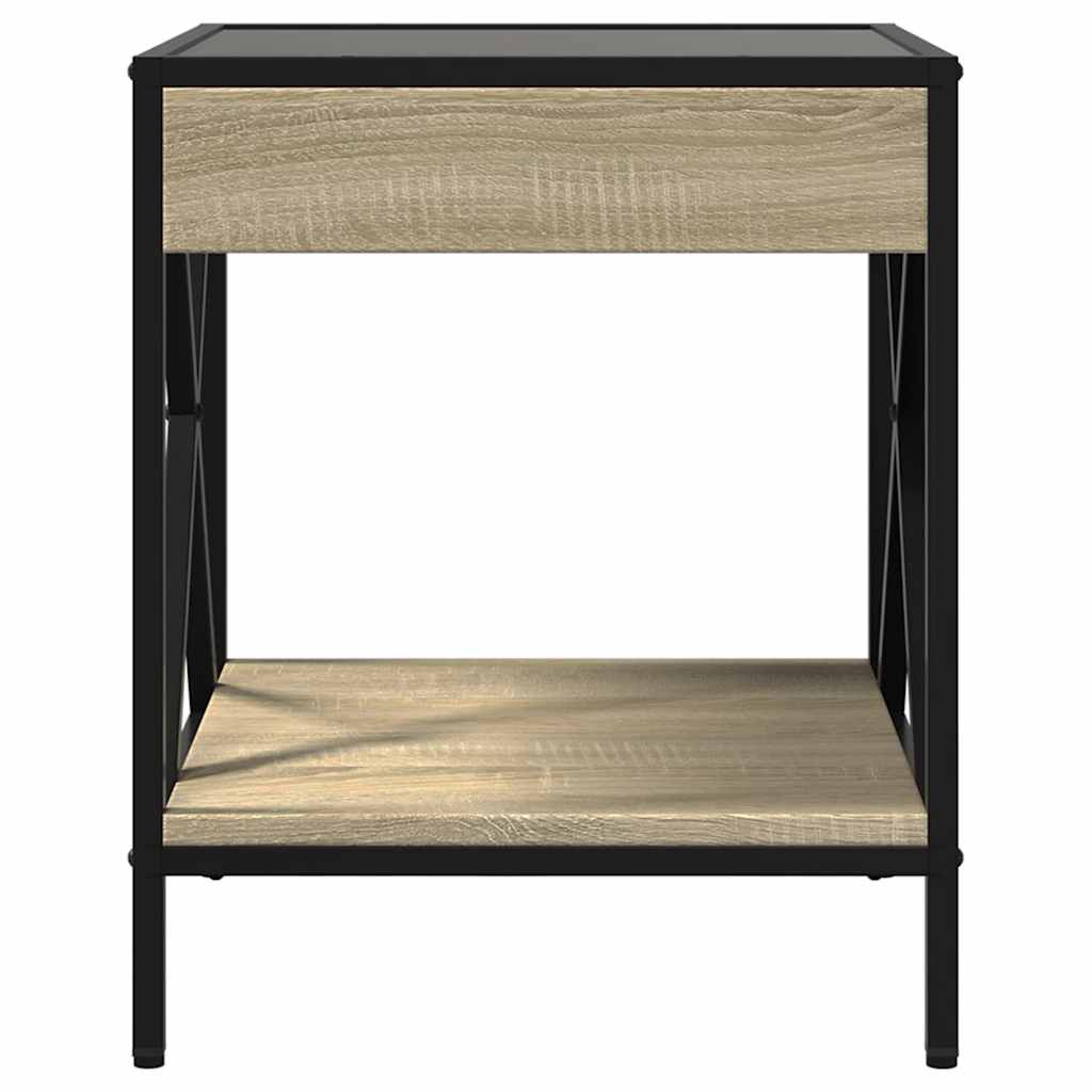 vidaXL Couchtisch mit Infinity-LED Sonoma-Eiche 40x40x49 cm