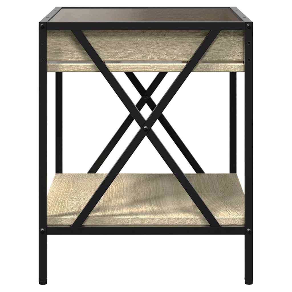 vidaXL Couchtisch mit Infinity-LED Sonoma-Eiche 40x40x49 cm