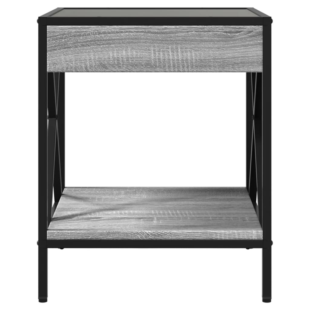 vidaXL Couchtisch mit Infinity-LED Grau Sonoma 40x40x49 cm
