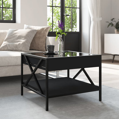 vidaXL Couchtisch mit Infinity-LED Schwarz 50x50x38 cm