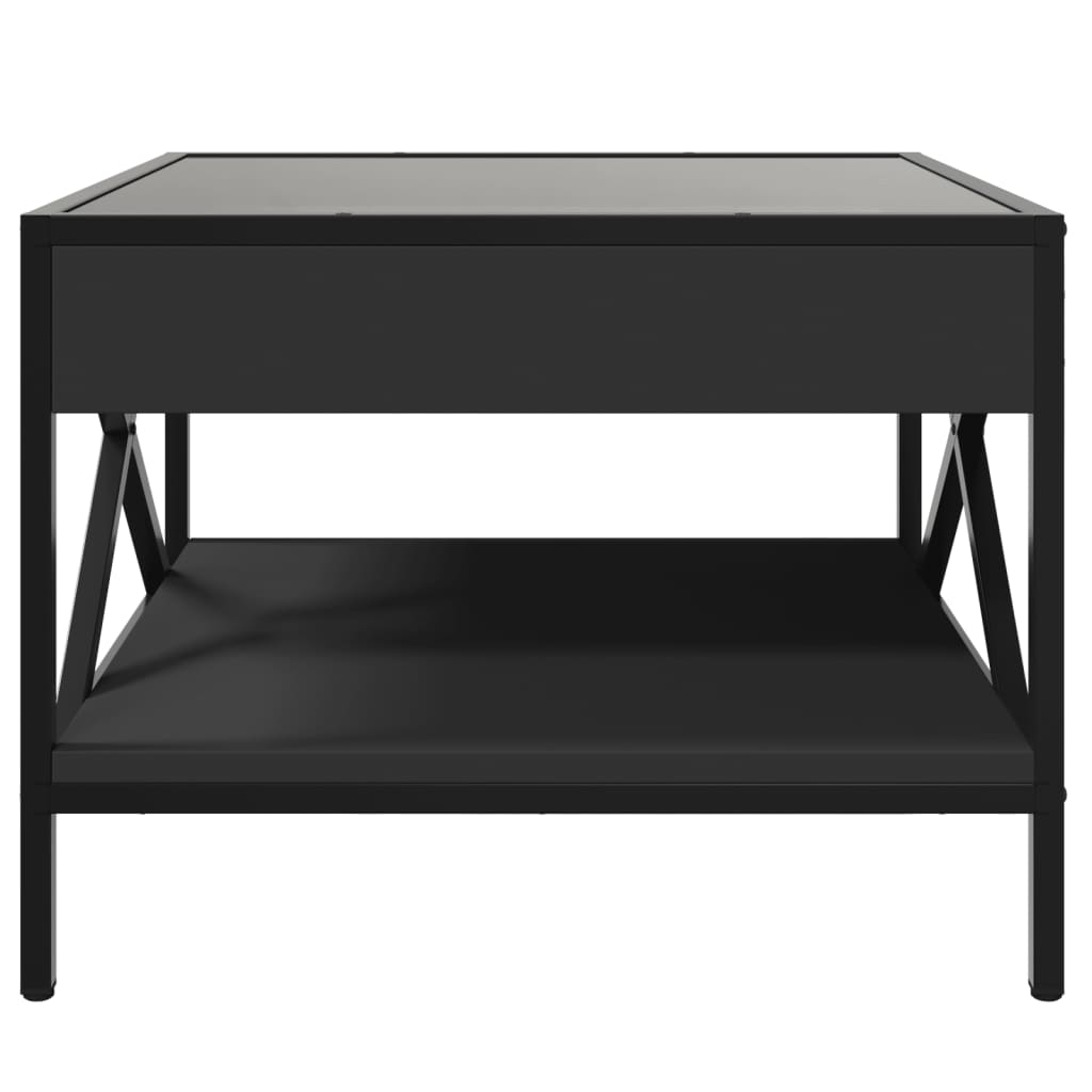 vidaXL Couchtisch mit Infinity-LED Schwarz 50x50x38 cm