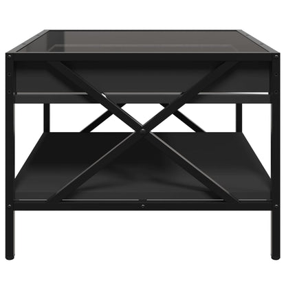 vidaXL Couchtisch mit Infinity-LED Schwarz 50x50x38 cm