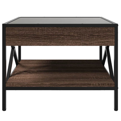 vidaXL Table basse avec LED Infinity aspect chêne marron 50x50x38 cm