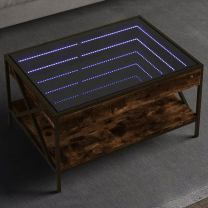 vidaXL Couchtisch mit Infinity-LED Räuchereiche 70x50x38 cm