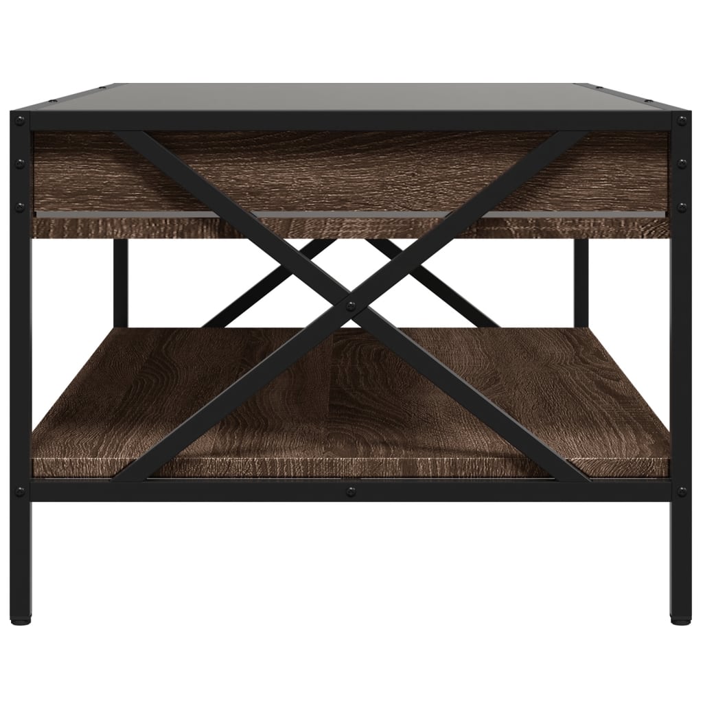 vidaXL Couchtisch mit Infinity-LED Braun Eichen-Optik 90x50x38 cm