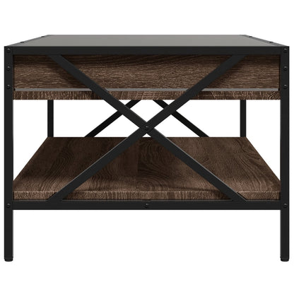 vidaXL Couchtisch mit Infinity-LED Braun Eichen-Optik 90x50x38 cm