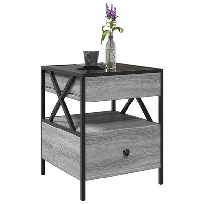 vidaXL Couchtisch mit Infinity-LED Grau Sonoma 40x40x51 cm