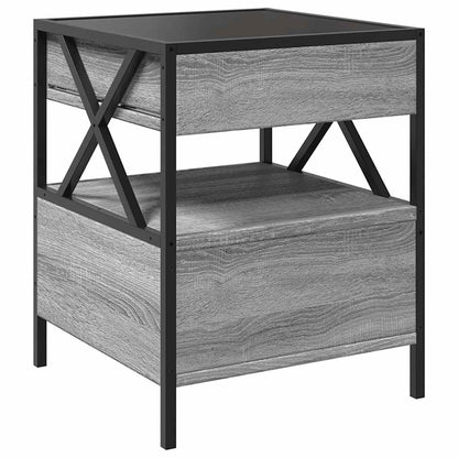 vidaXL Couchtisch mit Infinity-LED Grau Sonoma 40x40x51 cm