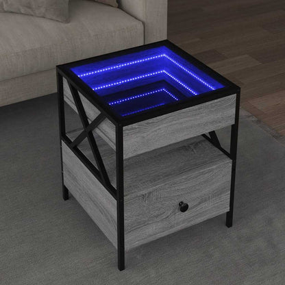 vidaXL Couchtisch mit Infinity-LED Grau Sonoma 40x40x51 cm