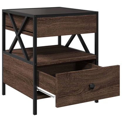 vidaXL Couchtisch mit Infinity-LED Braun Eichen-Optik 40x40x51 cm