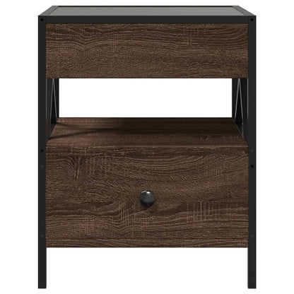 vidaXL Couchtisch mit Infinity-LED Braun Eichen-Optik 40x40x51 cm
