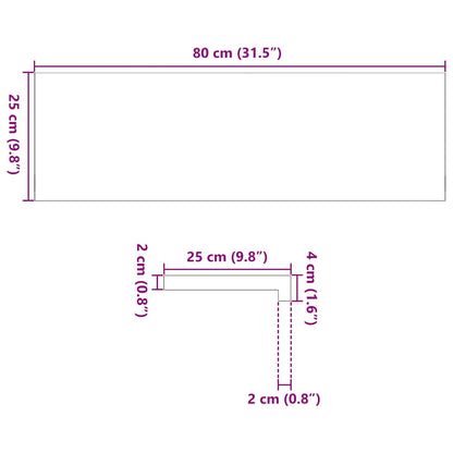 vidaXL Treppenstufen 12 Stk. Dunkelbraun 80x25x2 cm Massivholz Eiche