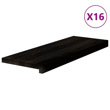 vidaXL Treppenstufen 16 Stk. Dunkelbraun 70x30x2 cm Massivholz Eiche