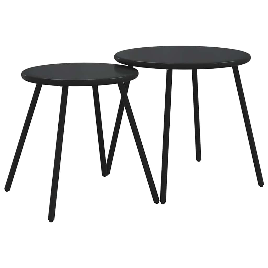 vidaXL 5-tlg. Balkonmöbel-Set mit Kissen Schwarz Stahl