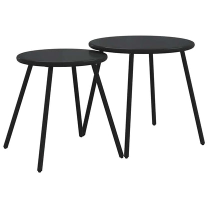 vidaXL 5-tlg. Balkonmöbel-Set mit Kissen Schwarz Stahl
