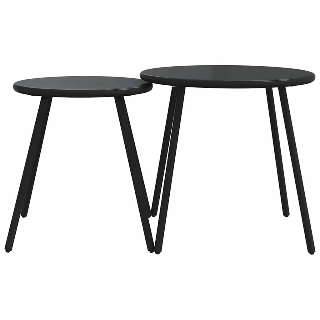 vidaXL 5-tlg. Balkonmöbel-Set mit Kissen Schwarz Stahl