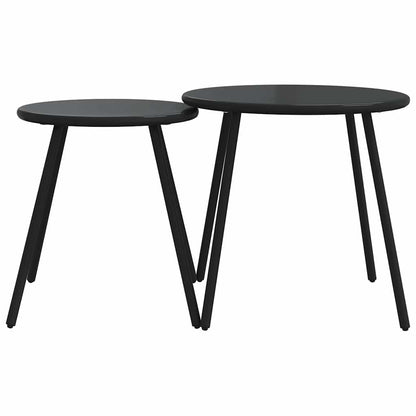 vidaXL 5-tlg. Balkonmöbel-Set mit Kissen Schwarz Stahl