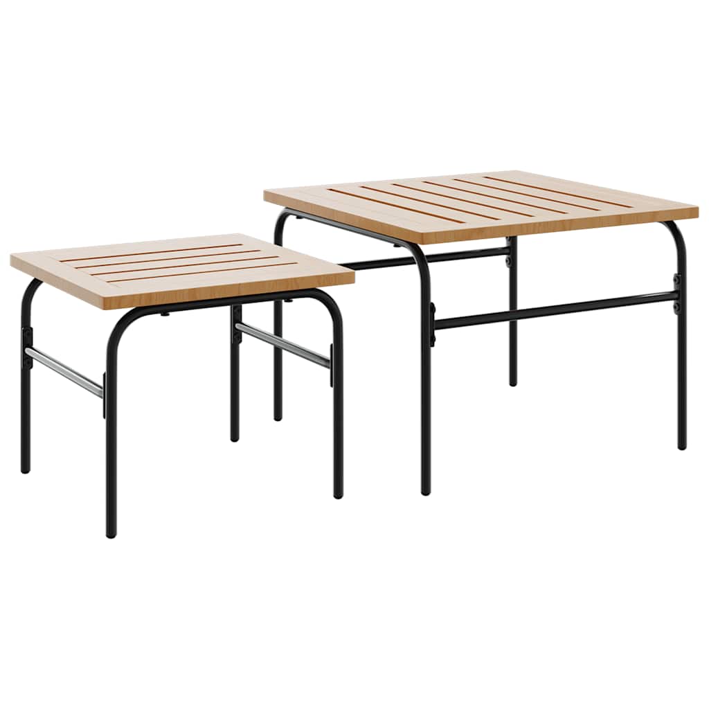 vidaXL 5-tlg. Balkonmöbel-Set mit Kissen Schwarz Stahl