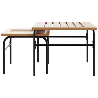 vidaXL 5-tlg. Balkonmöbel-Set mit Kissen Schwarz Stahl