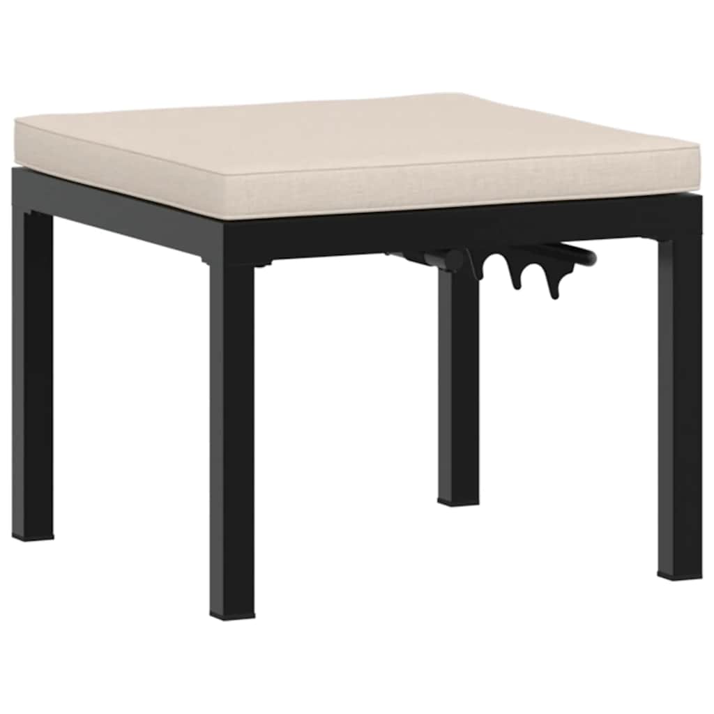 vidaXL 4-tlg. Garten-Sofagarnitur mit Kissen Schwarz Stahl