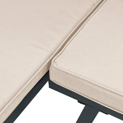 4-tlg. Garten-Sofagarnitur mit Kissen Schwarz Stahl