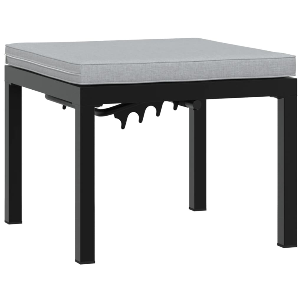 vidaXL 4-tlg. Garten-Sofagarnitur mit Kissen Schwarz Stahl