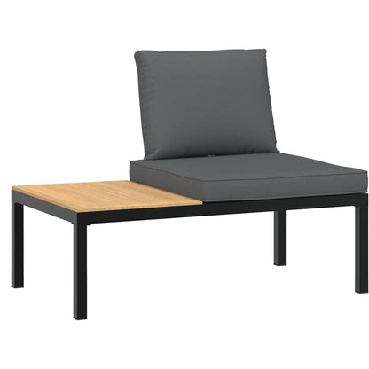 vidaXL 4-tlg. Garten-Sofagarnitur mit Kissen Schwarz Aluminium