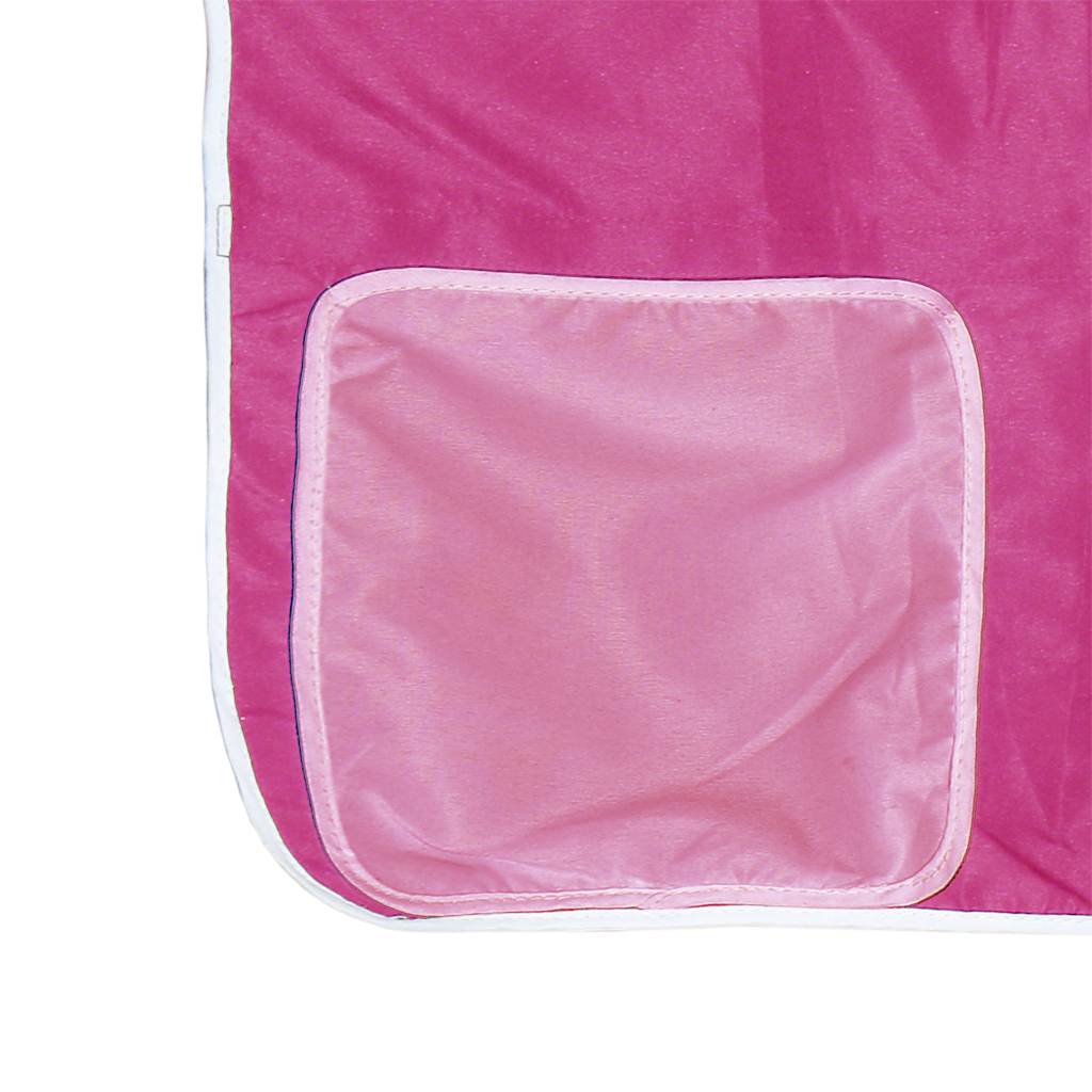 vidaXL Kinderhochbett mit Vorhängen Rosa 80x200 cm Massivholz Kiefer